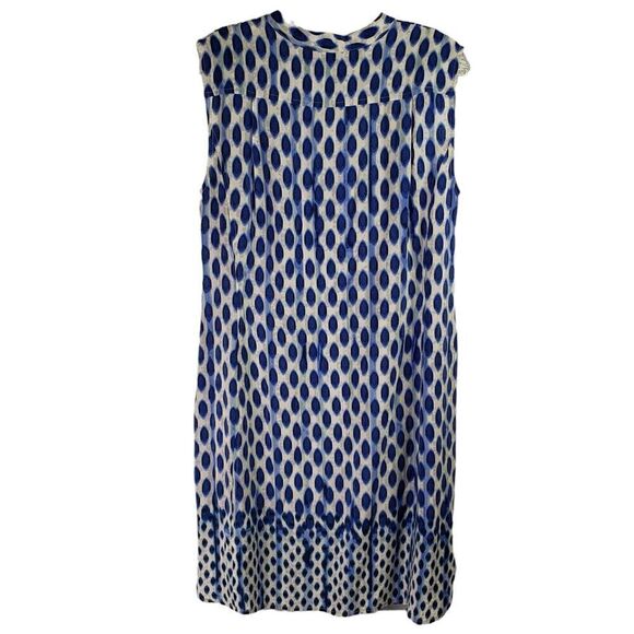 Nic + Zoe Shift Dress Women’s Size Large L Blue Geometric Sleeveless Midi - Picture 3 of 7